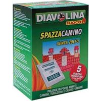 DIAVOLINA POLVERE SPAZZACAMINO- - 5 bustine da gr.50 - 6 pezzi DIAVOLINA