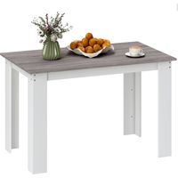 Mesa de Comedor para 4-6 Personas Rectangular de Melamina y Estilo Moderno 120x69x75 cm Gris y Blanco