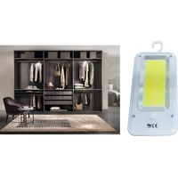 Lampada COB LED ricaricabile luce emergenza campeggio armadio gancio 9W TE-B0213