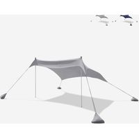 Tragbares Strandzelt 2,3 x 2,3 m winddicht, UV-Schutz Stoff Formentera - Grau