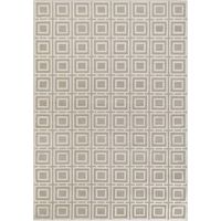 Tapis salon 120 x 170 cm motif géométrique, beige et gris, structure relief et design graphique, pliable pour rangement, entretien facile et durable