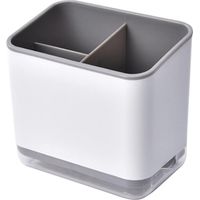 Besteckhalter, Besteckabtropfgestell, multifunktionaler 3-Fächer-Besteckorganizer zum Abtropfen von Besteck (Grau)