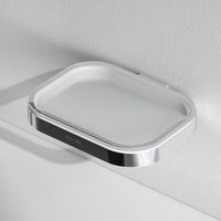 AM.PM Func Seifenhalter Wandmontage Seifenhalter Seifenablage Seife Halter Glas Seifenablage Seifenschale Toilette WC Bad, Chrom