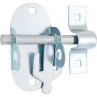 Heavy Duty 4” 100mm Security Iron Oval Pad Bolt Galvanised Finish Sliding Lock for Garden Gates Sheds, Garage Out House Doors Lock