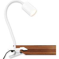B.K.Licht Lampe de bureau, orientable, à pince, à fiche, lumière blanche chaude, blanc, 40 x 10 x 6,5 cm