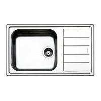 Apell LNG861IRBC Linear Lavello da Incasso 1 Vasca con Gocciolatoio a Destra 86x50 cm Acciaio Inox colore Spazzolato