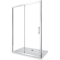 Gleittür für Dusche aus 6 mm gehärtetem Glas zur Montage zwischen zwei Wänden, Höhe 190 cm, reversible Installation cm 100-105