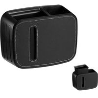 Poubelle de voiture, poubelle de voiture étanche, bac de rangement pour voiture, mini poubelle pour le rangement et l'organisation des déchets (poubelle 2 en 1 - noire)