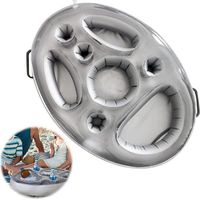 Bar de Piscine Flottant, 8 Trous Bar Flottant Piscine, Gonflables Porte-Boissons, Plateau Gonflable Bar Flottant, Bar Flottant Spa, Portable