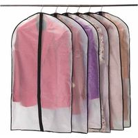 Crea – Set of 6 zippered garment bags 60 x 100 cm – Translucent PEVA, waterproof, dustproof and mothproof – Tear-resistant edges