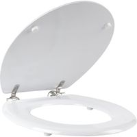 Beldray LA033758 Sedile WC da 18 Pollici, Cerniera in Acciaio Inox, Chiusura Normale, Facile e Veloce da Montare, Legno, Linguetta Bianca e Scanalatura, 36 x 43 x 5 cm, Sede per wc