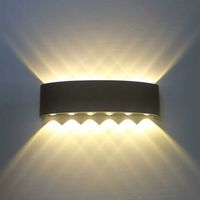 LED wall lamp 12W indoor and outdoor modern wall lamp IP66 waterproof aluminum LED wall lamp upper and lower wall lamp suitable for living room, bedroom, bathroom, corridor-warm white [energy class A+