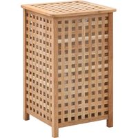 Wäschekorb 39x39x65 cm Massivholz Walnussholz CFW519538
