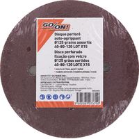 Disque perforé agrippant d.125mm grains assortis, 8 trous lot de 15
