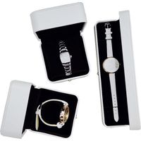 Boîte cadeau vide PU cygne blanc, oreiller intérieur, rangement bracelet hommes/femmes.