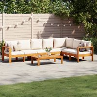 Vidaxl – Salon de jardin 5 pcs en bois d'acacia massif – Coussins épais amovibles – Conception modulaire pour agencement personnalisé