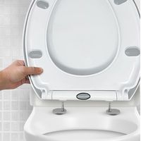 Quick-release toilet seat - O-type soft-close toilet seat, white - Soft-close toilet seat with adjustable hinge