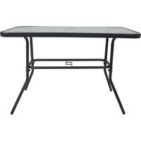 Mesa de comedor de jardín de cristal 110x55 70x110x55 - VCM