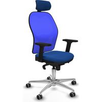 Jorquera sincro malla azul similpiel azul brazos 2D base aluminio cabecero 2D ruedas 65mm engomada