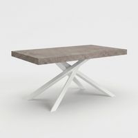 Tavolo allungabile moderno gambe bianche 10 posti 140/220x90 Singapore - Grigio chiaro
