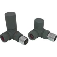 Round Head Manual Corner Radiator Rad Valves 1/2"x15mm Brass Anthracite