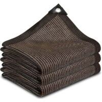 Filet D'Ombrage, 90% Tissu Ombrage Pergola Filet D'ombrage Extérieur, Filet Protection Solaire Tissu D'ombrage pour Pergola, Terrasse, Serre, Poulailler, Plantes - Marron (4x6m)- Crezuo
