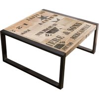 Couchtisch Mango 80x80x40 natur bedruckt FACTORY 110