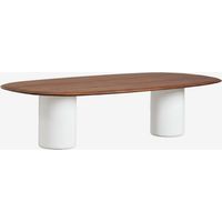 SKLUM Ovaler Esstisch aus MDF und Zement Lysander 270 x 110 cm Eiche Dunkel Braun