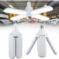 Lumière de Garage de LED, éclairage de garage à LED, E27 Lampe de Garage LED, 60W Lampe de Garage Déformable avec 4 Panneaux Réglables, pour garage, Entrept, Atelier, Sous-sol, Gym, Cuisine