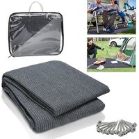 TolleTour Zeltteppich für Wohnmobil und Wohnwagen, Atmungsaktive Zeltfußmatte für Markise, Garten und Outdoor Blau-grau 500cmx300cm