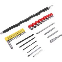 Kit de tête de tournevis électrique en acier inoxydable de 32Pcs, 12 têtes de tournevis, 10 mèches de forage, jeu de 9 douilles, 1 arbre d'extension