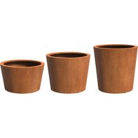 Adezz Conic mit Boden Pflanzgefäß aus Corten-Stahl Pflanzkübel Blumentopf