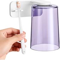 Coupes De Rinçage Buccal - Support Mural Magnétique sans Perçage Inversé - Gobelet Rince-Bouche Et Support Rangement,pour Douche Toilettes Appartement Dortoir Bureau Hôtel