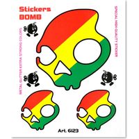 Adesivi Stickers Bomb 10 x 12 cm - Modello: TESCHIO GIAMAICA