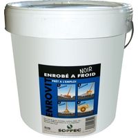 Soppec – Enrobé à froid Enrovit noir 25 kg – Réparation bitume immédiate – Granulométrie 0/4, 0/6, 0/10 – Souple et drainant