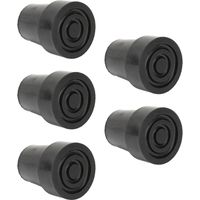 5 embouts caoutchouc pour cannes et béquilles, pièces de rechange professionnelles noir 0.7 pouce, lot de 5