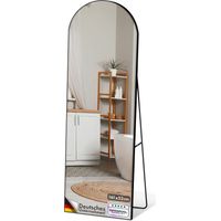 Miroir pleine longueur Madison Cadre en aluminium noir incurvé 161 x 52 cm