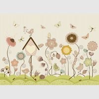 Papier peint intissé - Jardin vert ensoleillé - 375x270 cm