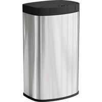 Poubelle cuisine automatique 55L en acier inoxydable, poubelle à couvercle à fermeture en douceur, 38x28,5x69cm, argent-Argent