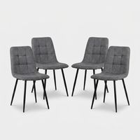 Lot de 4 chaises de salle à manger modernes en tissu et métal Mary