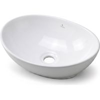 Lavabo da appoggio ovale OVALIS ceramica 41 cm Bianco