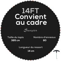 Tapis de rechange pour trampoline tapis de saut de remplacement, compatible trampoline Ø 4,3 m et ressorts de 14 cm