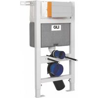 OLI Expert Plus Mechanical Low Height Concealed Cistern with Wall Frame and Slim White Dual Flush Plate with Rectangular Buttons