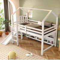 letto salvaspazio 90x200 con scivolo cassetti bianco HAVRYA