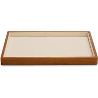 plateau à bijoux en bois massif empilable avec tiroir et vitrine - blanc crème