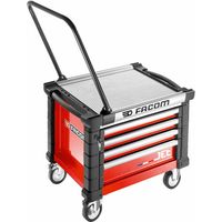 Facom – Caisse à outils mobile 4 compartiments – Servante roulante avec 4 tiroirs – Charge maximale 85 kg – Roues pivotantes en caoutchouc Ø125 mm