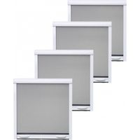 Volet Moustiquaire – Pack de 4 moustiquaires enroulables H145 cm x L100 cm en aluminium blanc – Toile en fibre de verre résistante – Ajustables jusqu'à 40 cm