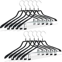 Relaxdays – Cintres pour costumes lot de 10 – Revêtement antidérapant en PVC noir – Longueur 42 cm – Pour vestes et jupes de tailleur