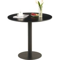 Eggree – Table à manger ronde moderne 80 cm – Capacité 2 à 4 personnes – Plateau MDF noir – Hauteur 73 cm – Pour salle à manger, salon, bureau