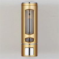 BEBUSINGOTO Dispensador de jabón individual dorado de 400 ml, dispensador de gel de ducha de pared, jabonera.